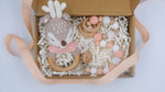 Load image into Gallery viewer, Crochet Deer Teether Rattle Set Gift Box - Pink 0-12M
