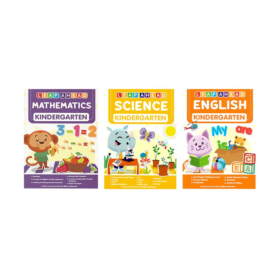 Leap Ahead Kindergarten Set Of 3 (English, Math & Science)