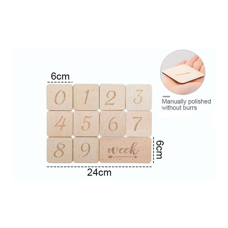 Wooden Milestone Cards 7 pc Set