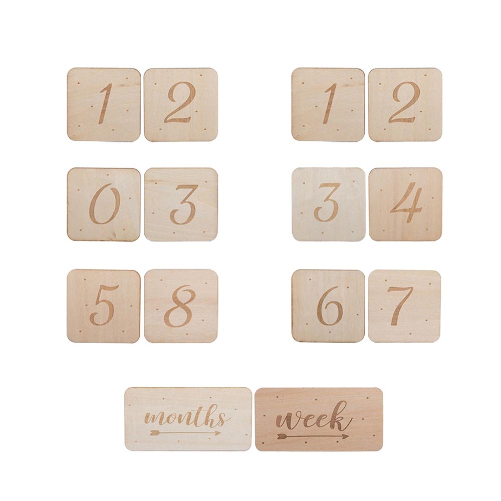 Wooden Milestone Cards 7 pc Set